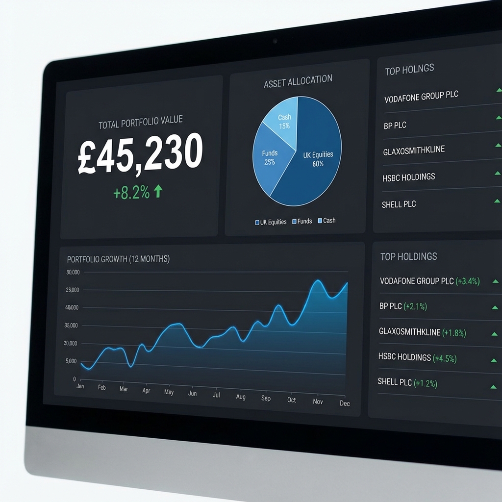 Openbook portfolio dashboard showing total value, allocation, and performance